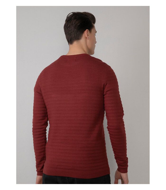 Petrol Trui Knitted Rib Bordeaux image number 3