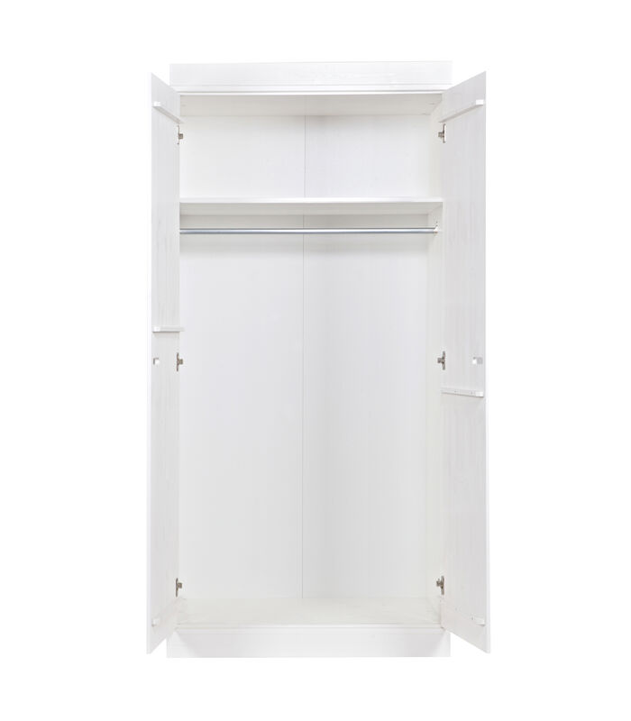 Armoire 2 Portes  - Pin - Blanc - 195x94x53  - Connect image number 3
