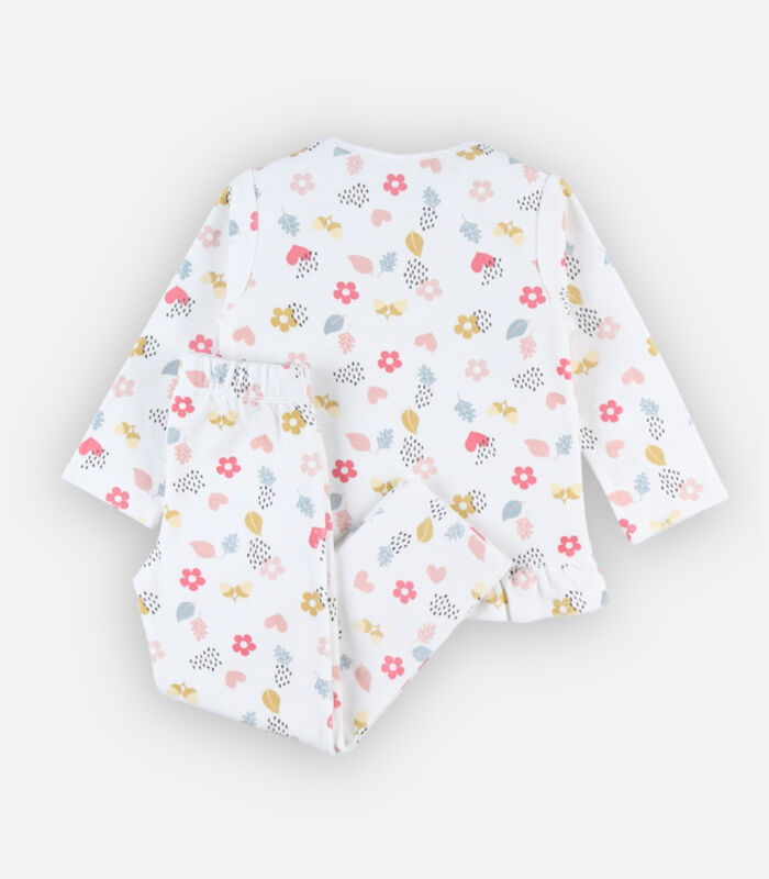 Pyjama 2 pièces fleuri en velours, multicolore image number 4