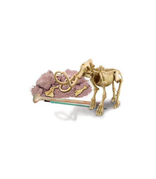DAM  KidzLabs : GRAAF-YOU-DINOSAURUS-OP (Mammouth), kit de construction de squelette dans un bloc de plâtre, boîte 17x22x6cm, 8+.
