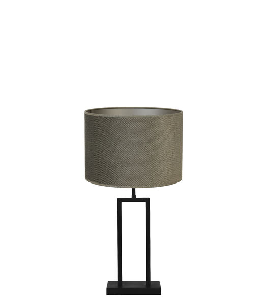 Lampe de table Shiva/Vandy - Noir/Vert Olive - Ø30x62cm