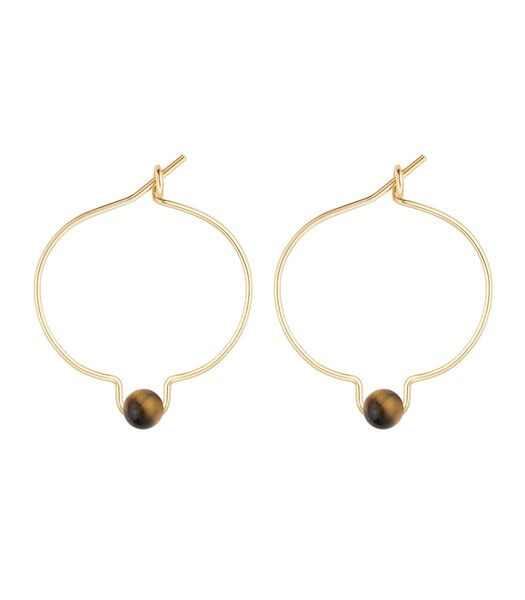 Boucles d'oreilles Œil-de-Tigre sur fil d'Or 14K gold-filled