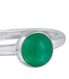 Ring Elli Premium Ring Dames Eenzaam Basis Groen Met Agaat Edelsteen In 925 Sterling Zilver Gerhodineerd image number 3