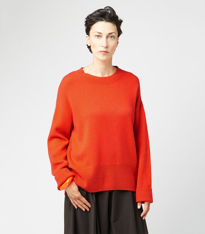 Pull col rond oversize cachemire image number 0