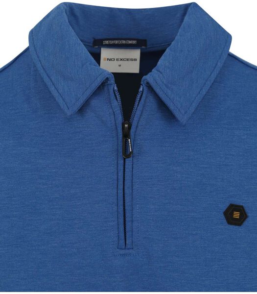 Poloshirt Half Zip Blauw