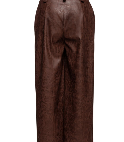 Culotte en faux cuir marron chocolat