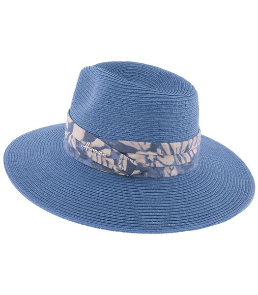 ZAFORA chapeau grand bord paille papier bleu