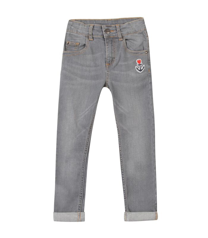 Slim fit-jeans met geborduurd ankerembleem image number 0