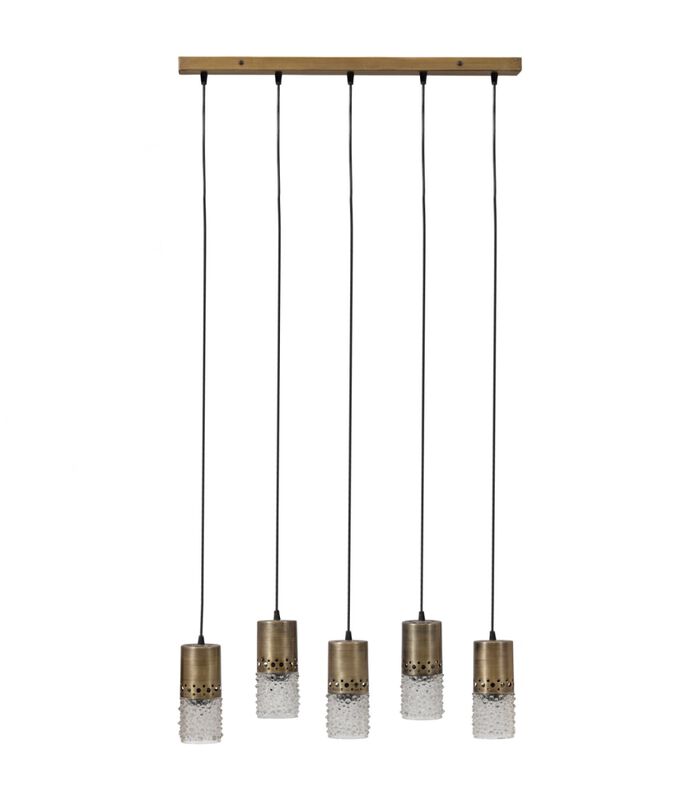 Lampe à suspension - Verre - Laiton antique - 140x71x10 cm - Sprinkle image number 1