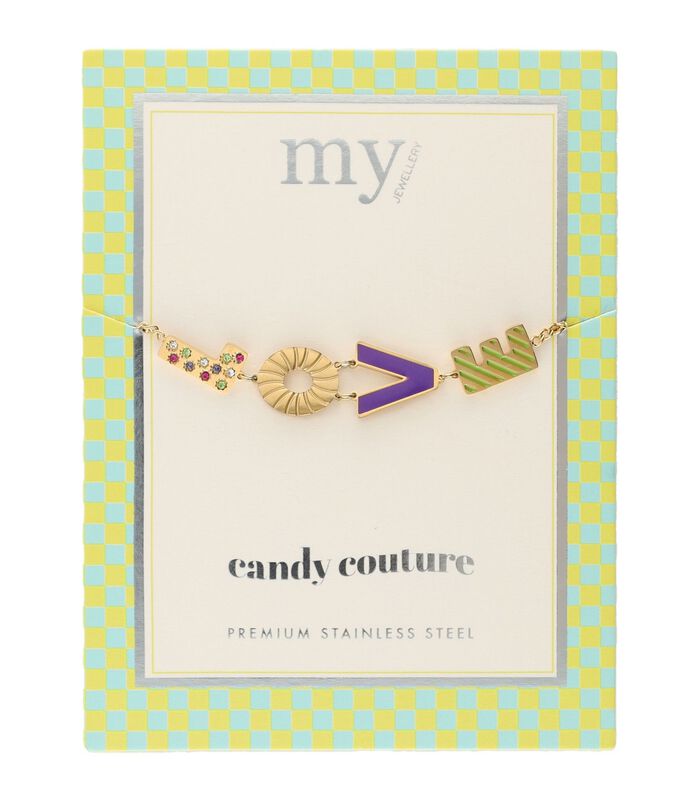 Candy armband love paars image number 3
