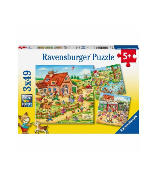 puzzle pour enfants Vacances rurales - 3 x 49 pièces