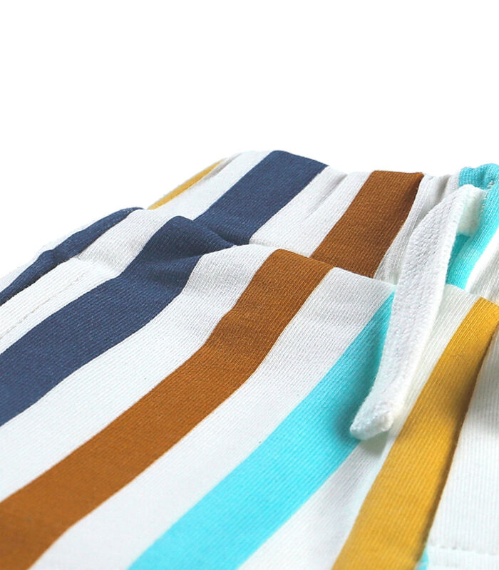 Bermuda en coton à rayures multicolores image number 4