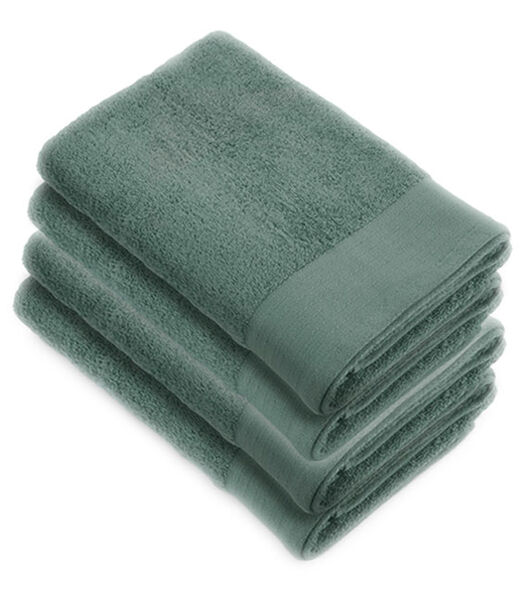 4x Soft Cotton Handdoeken 70x140 cm Legergroen