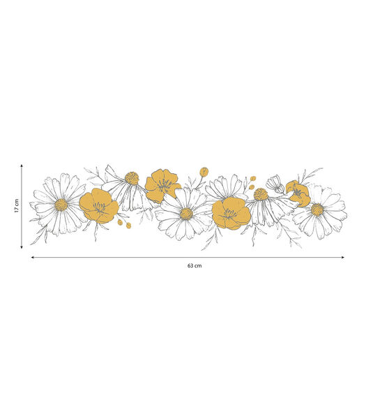 CHAMOMILE - Grote sticker - Vlecht van bloemen (kamille)