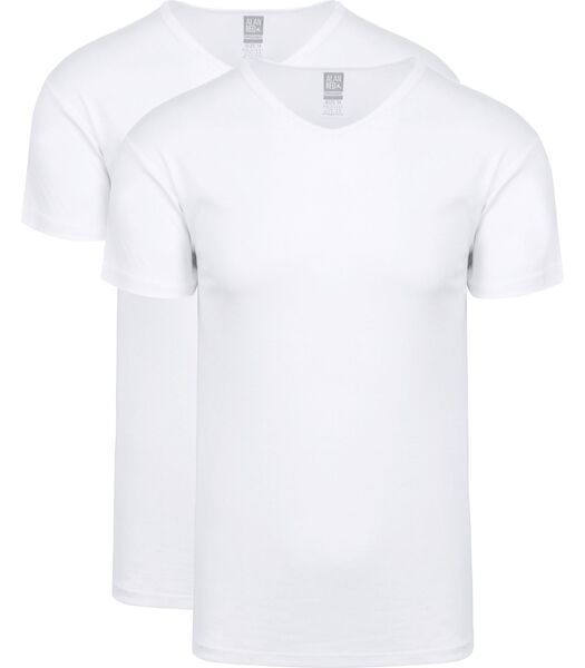 Organic V-Hals T-Shirt Wit 2-Pack