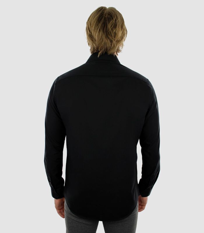 Strijkvrij Overhemd - Zwart - Slim Fit - Excellent Katoen - Heren image number 1