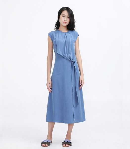 Side Tie minimalistische midi -jurk