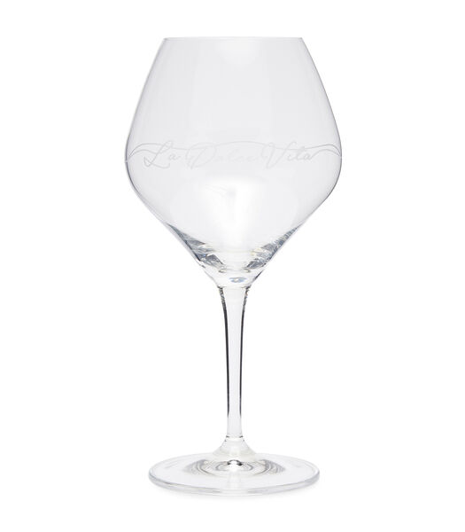 Wijnglas gegraveerd tekst, Rodewijn Glas - La Dolce Vita - 400 ML