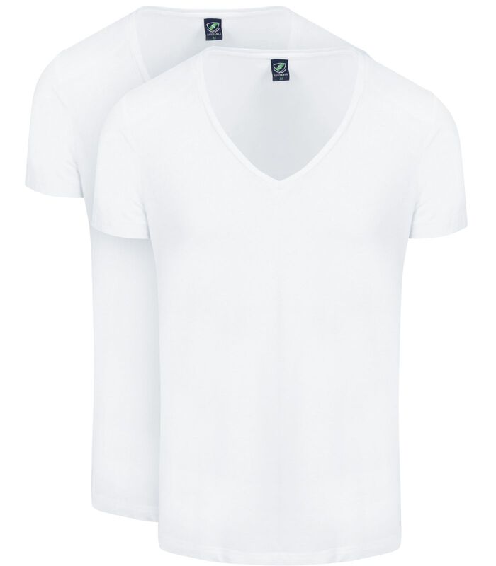 Vibamboru T-Shirt Diepe V-Hals Wit 2-Pack image number 0