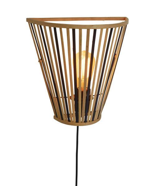 Wandlamp Merapi - Bamboe/Zwart - 30x15x30cm