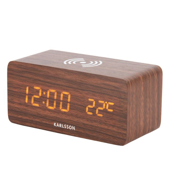 Réveil en bois avec chargeur téléphone Karlsson - BLOCK