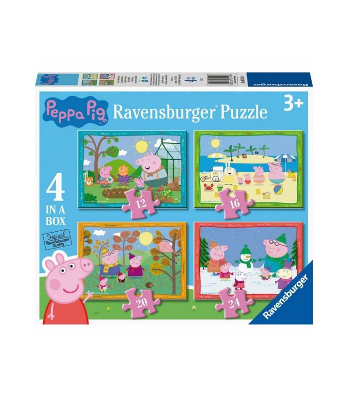 4-in-1 kinderpuzzel Peppa Big: 4 seizoenen (12+16+20+24 stukjes) image number 0