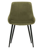 Lot de 2 chaises de table - Velours - Vert - 83x51x55 - Selin image number 1