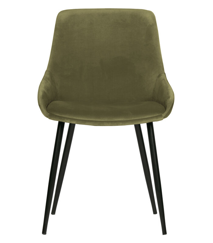 Lot de 2 chaises de table - Velours - Vert - 83x51x55 - Selin image number 1