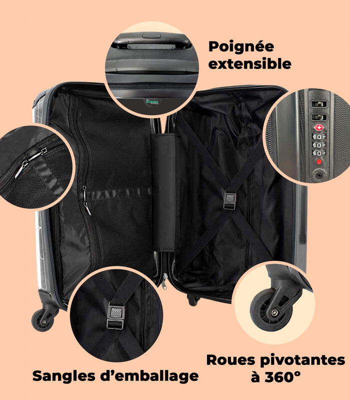 Bagage à main Valise avec 4 roues et serrure TSA (Plan de ville - Cartes - Or - Carte - Barcelone) image number 4