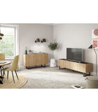 TV-meubel OPERA 180 cm eiken en zwart marmereffect image number 4
