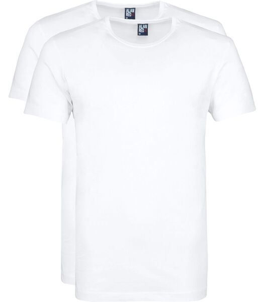 Derby O-Hals T-Shirt Wit (2Pack)