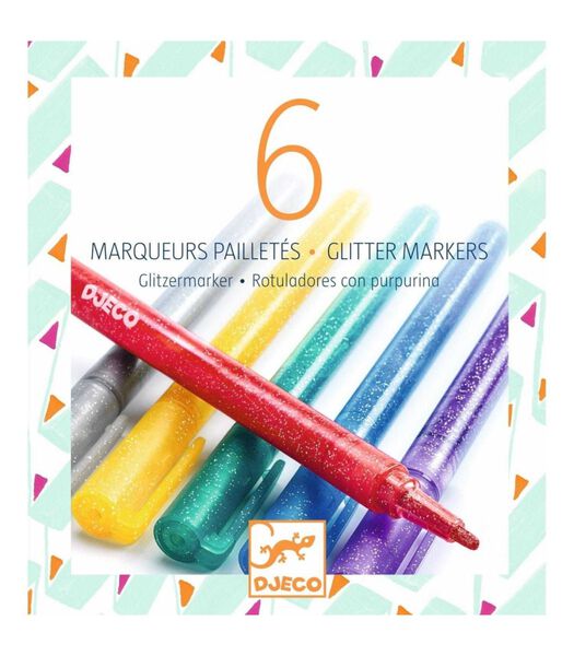 kleuren 6 Glitter Markers - Classic