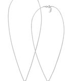 Halsketting Dames Set Hart Cut-Out Hanger Moeder Kind Liefde In 925 Sterling Zilver Roségoud Verguld image number 2