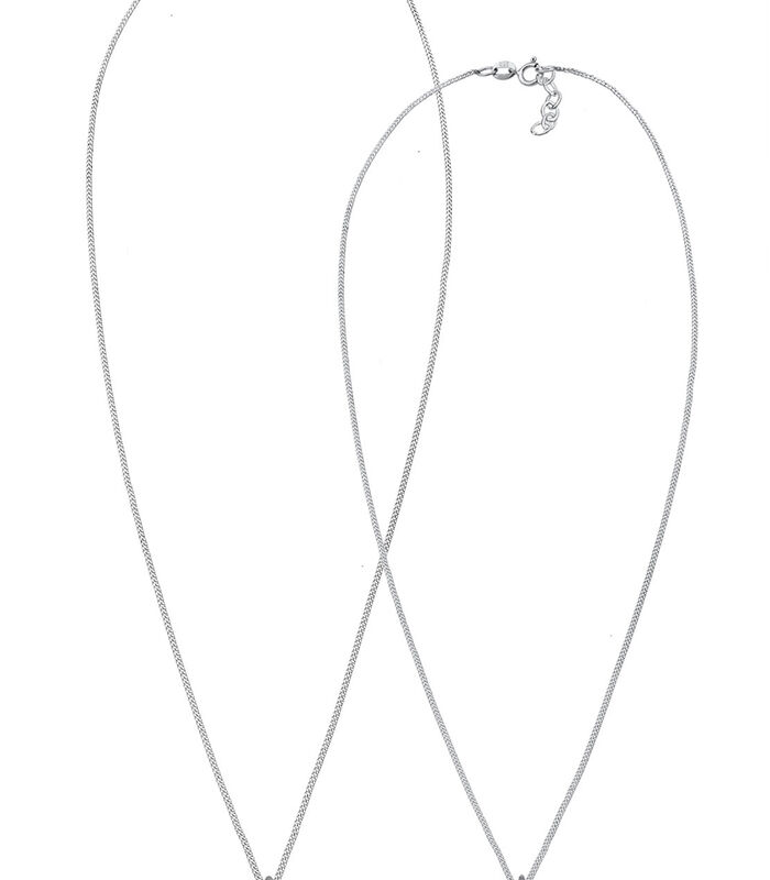 Halsketting Dames Set Hart Cut-Out Hanger Moeder Kind Liefde In 925 Sterling Zilver Roségoud Verguld image number 2