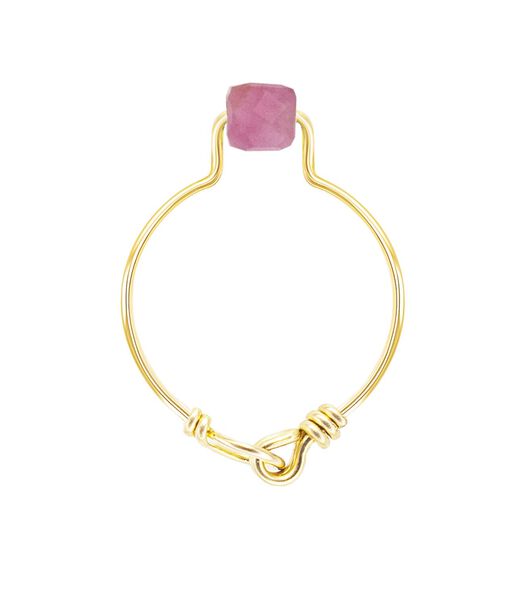 Roze Toermalijn ring op 14k gold-filled gouddraad