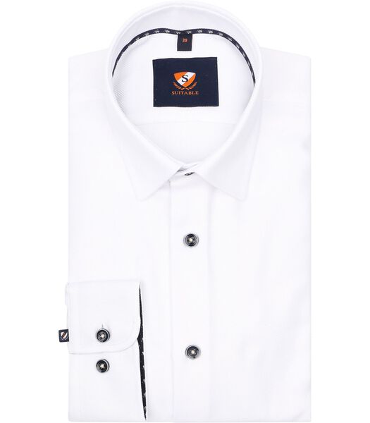Suitable Shirt Pique Blanc 267-1
