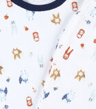 Fluwelen 2-delige pyjama met dierenprint, ecru image number 2