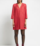 Korte rode jurk met print LANDRESS image number 3