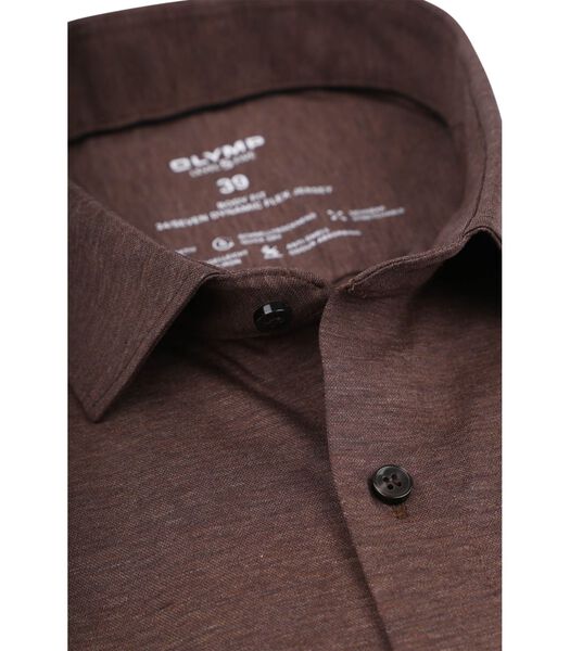 OLYMP Overhemd Level 5 24/Seven Melange Bruin