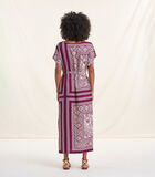 Robe longue fluide violette imprimé foulard image number 2
