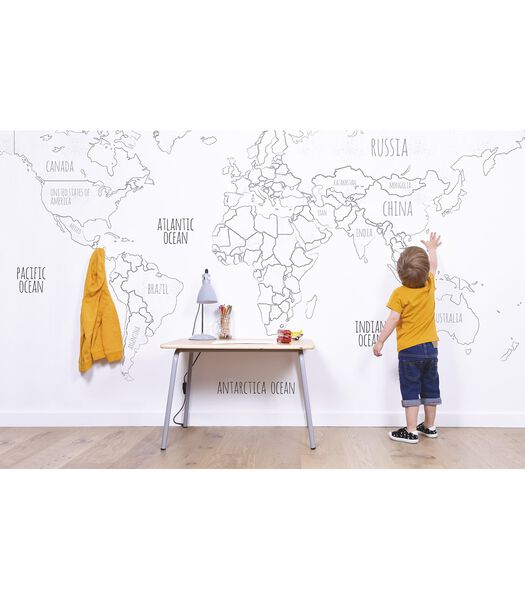TRAVEL - Behang wanddecoratie - Wereldkaart
