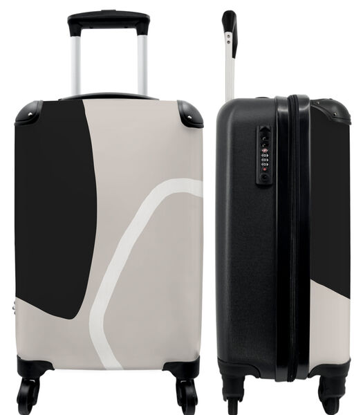 Valise spacieuse avec 4 roues et serrure TSA (Noir - Blanc - Abstrait - Blanc)