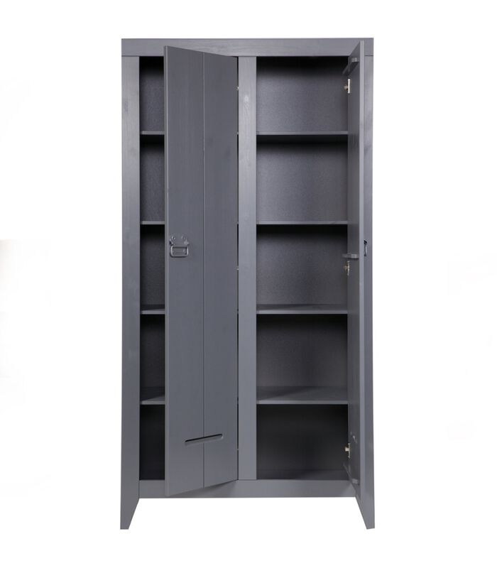 Armoire 2 Portes  - Pin - Anthracite - 190x95x44  - Kluis image number 2
