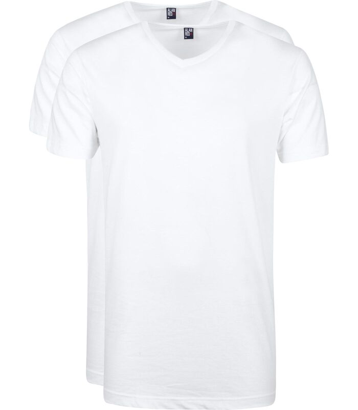 West-Virginia T-shirt V-Hals Wit (2Pack) image number 0