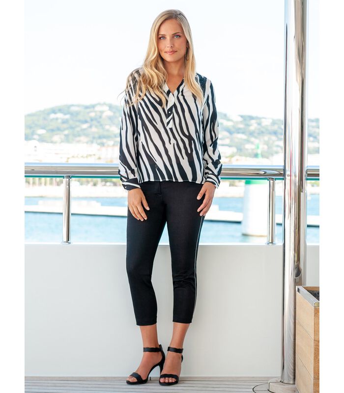 Zebra print voile blouse DARCY image number 3