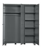 Armoire 3 Portes  - Pin - Anthracite - 202x158x55  - Dennis image number 2