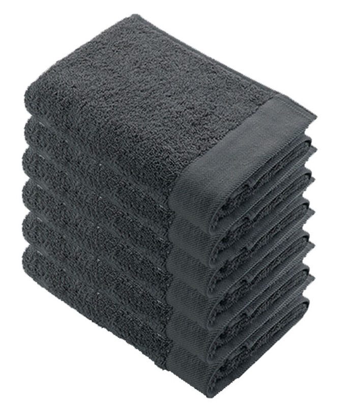 Lot de 6 Remade Cotton serviettes de bain 70x140 Gris image number 0