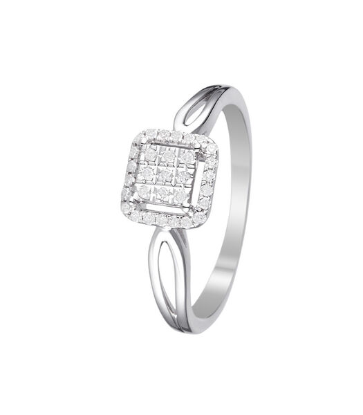 Ring "L'amour au carré" Witgoud en diamanten