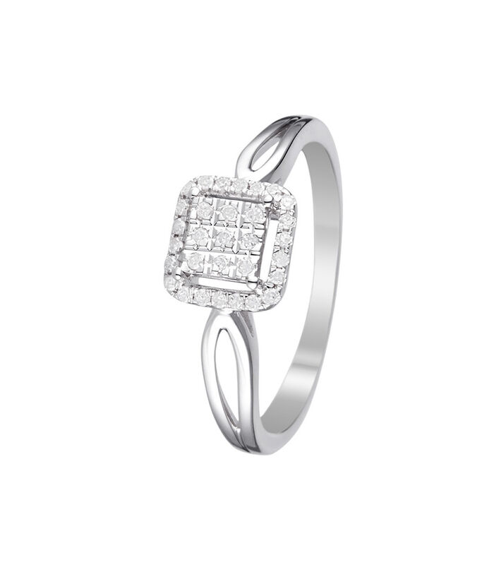 Ring "L'amour au carré" Witgoud en diamanten image number 0