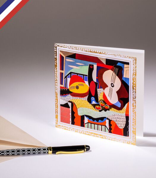 Dubbele kaart Mandoline en gitaar door Pablo Picasso